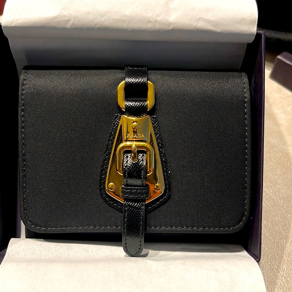 Prada Nero Tessuto Buckle Wallet